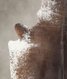 Salt and Pepper Brown Cowhide Rug #B3183