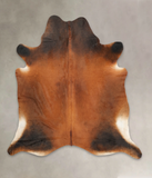 Brown with Red Cowhide Rug #B3215