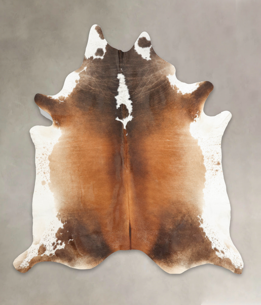 Chocolate and White Cowhide Rug #B3226