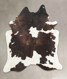 Chocolate and White Cowhide Rug #B3261