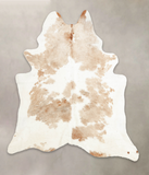 Beige and White Cowhide Rug #B3281