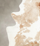 Beige and White Cowhide Rug #B3281