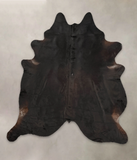 Solid Black Cowhide Rug #B3297