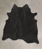Solid Black Cowhide Rug #B3301