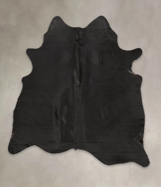 Solid Black Cowhide Rug #B3301
