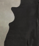 Solid Black Cowhide Rug #B3301