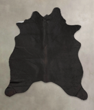 Solid Black Cowhide Rug #B3303
