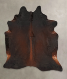 Brown with Red Cowhide Rug #B3311