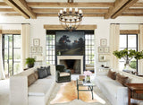 Grey with Beige Cowhide Rug #B3321