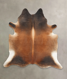 Brown with Red Cowhide Rug #B3323