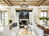 Grey with Beige Cowhide Rug #B3324