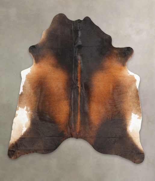Brown with Red Cowhide Rug #B3339