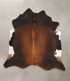 Brown with Red Cowhide Rug #B3340