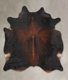 Brown with Red Cowhide Rug #B3368