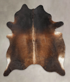Brown with Red Cowhide Rug #B3399