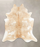 Beige and White Cowhide Rug #B3403
