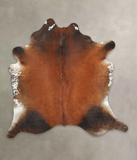 Brown with Red Cowhide Rug #B3439