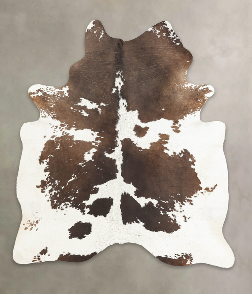 Chocolate and White Cowhide Rug #B3449