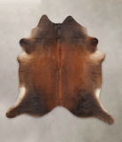 Brown with Red Cowhide Rug #B3470