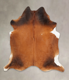 Brown with Red Cowhide Rug #B3488