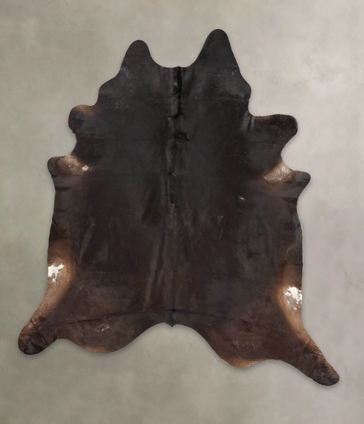 Solid Black Cowhide Rug #B3492