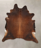 Brown with Red Cowhide Rug #B3494