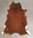 Brown and White Regular Cowhide Rug #B3529