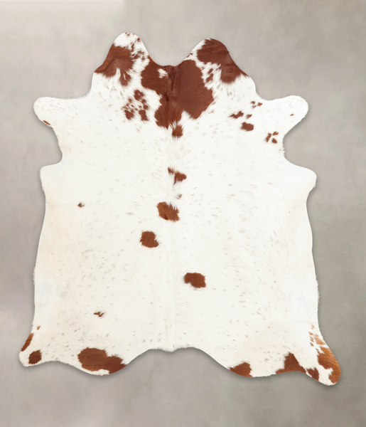 Brown and White Regular Cowhide Rug #B3545
