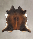 Brown with Red Cowhide Rug #B3546