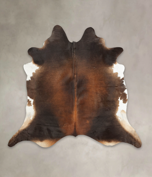 Brown with Red Cowhide Rug #B3546