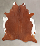 Brown and White Regular Cowhide Rug #B3569