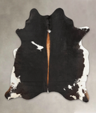 Chocolate and White Cowhide Rug #B3580