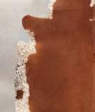 Brown and White Regular Cowhide Rug #B3584
