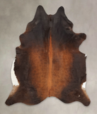 Brown with Red Cowhide Rug #B3598
