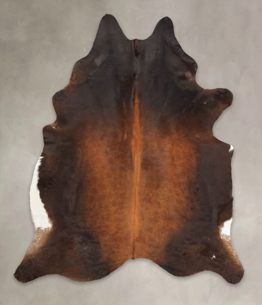 Brown with Red Cowhide Rug #B3598