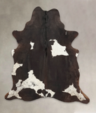 Chocolate and White Cowhide Rug #B3609