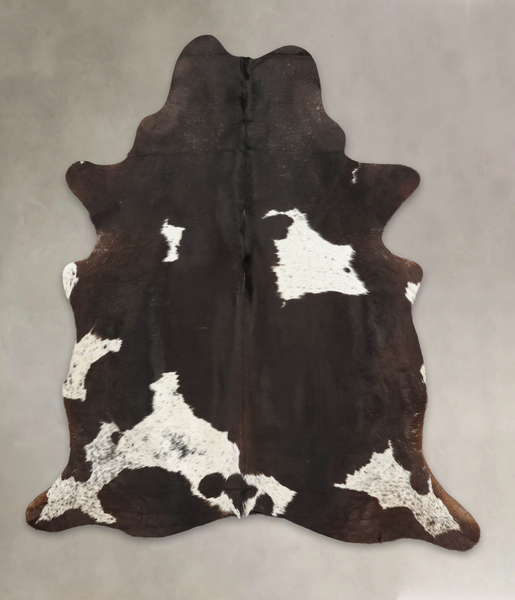 Chocolate and White Cowhide Rug #B3609
