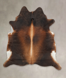Brown with Red Cowhide Rug #B3633