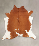Brown and White Cowhide Rug #B3637
