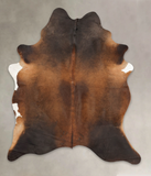 Brown with Red Cowhide Rug #B3651