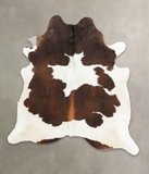 Chocolate and White Cowhide Rug #B3685