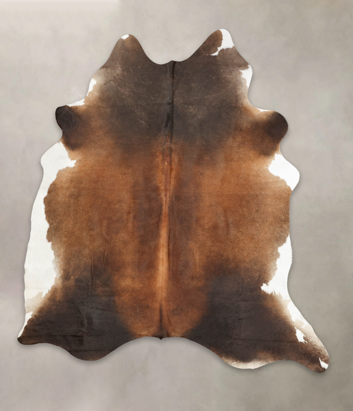 Brown with Red Cowhide Rug #B3687