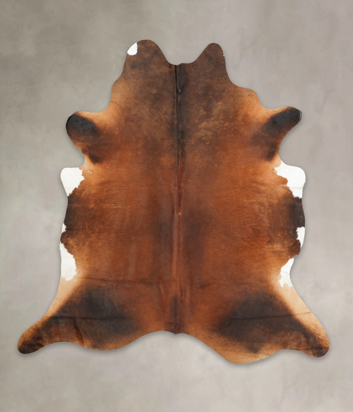 Brown with Red Cowhide Rug #B3691