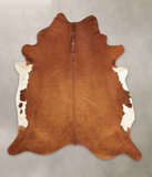 Brown and White Regular Cowhide Rug #B3697