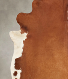 Brown and White Regular Cowhide Rug #B3697