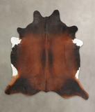 Brown with Red Cowhide Rug #B3703