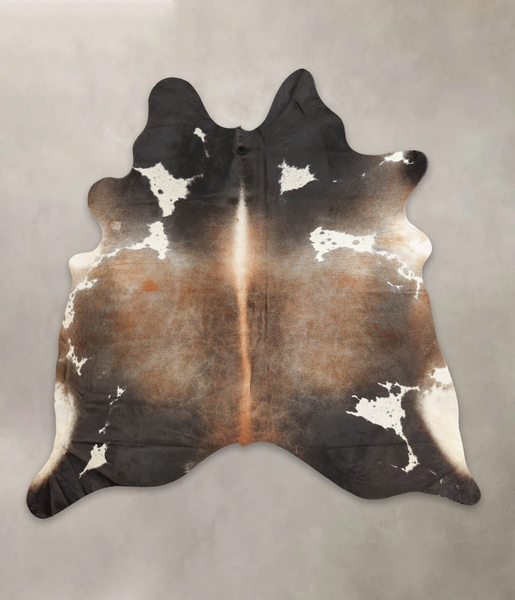 Chocolate and White Cowhide Rug #B3720