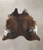 Chocolate and White Cowhide Rug #B3721