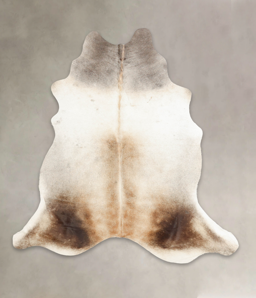 Grey with Beige Cowhide Rug #B3741