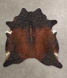 Brown with Red Cowhide Rug #B3746
